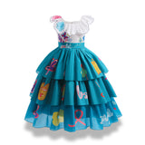 New Encanto Mirabel Girl Ruffled Collar Costume Dresses