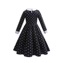 Wednesday Addams Kids Girl Cosplay Costume Outfit Dresses