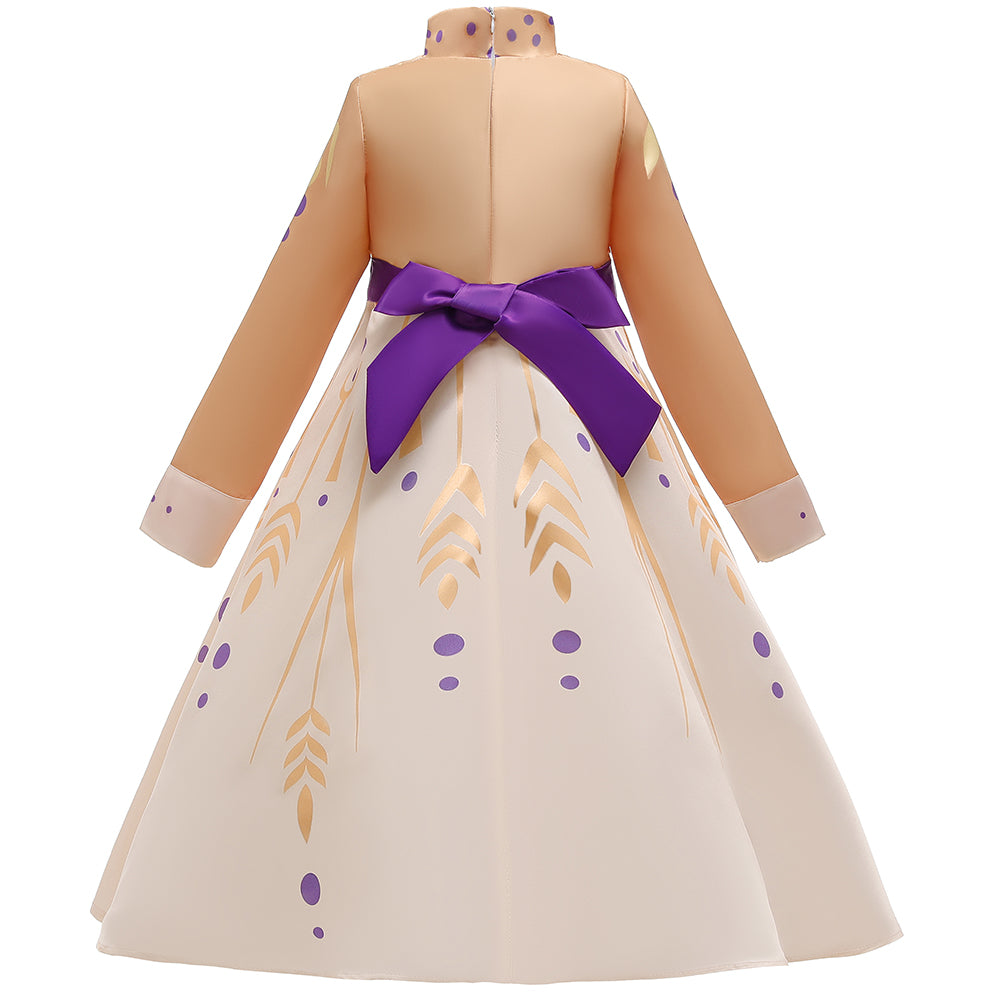 Frozen 2 Princess Cosplay Anna Costume Fancy Girls Dresses For Holiday Party