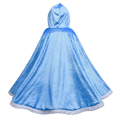 Frozen Fur Princess Hooded Cape Cloak Elsa costume for Girl Dress Up