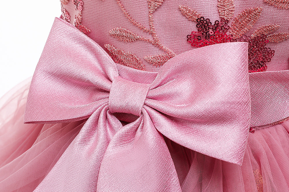 Flower Girl Dresses Ruffle Toddler Kids Knee Length Princess Wedding Formal Holiday Birthday Party