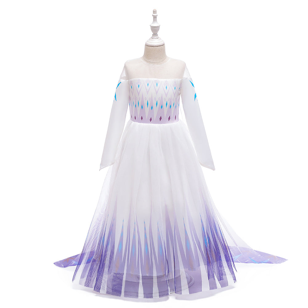 Frozen 2 Elsa Princess Long Sleeve Tulle Girl Costume Dresses with Cap ilovethedress Frozen 2 Elsa Princess Long Sleeve Tulle Girl Costume Dresses with Cap ilovethedress