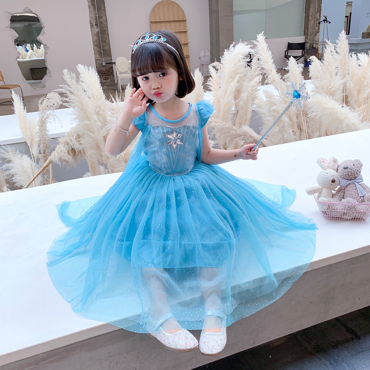 Frozen Princess Elsa Dress Birthday Girl Costume Dresses For Cosplay Party Holiday
