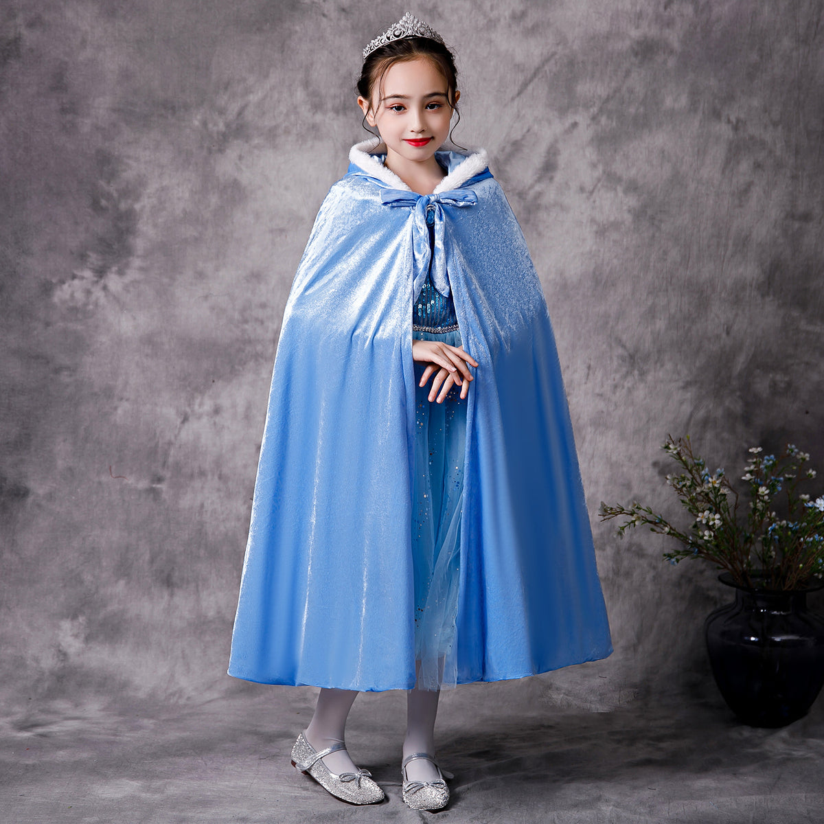 Frozen Princess Cloak Elsa costume Cape for Girl