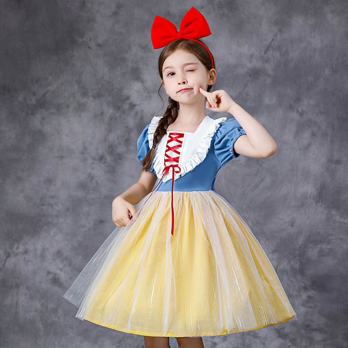 New Girl Costume Dresses Snow White Lace Up Princess Cosplay Party Holiday Birthday Wedding Fancy