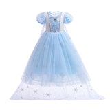 Frozen Princess Sequins Elsa Dress Costume With Cape For Girls Cosplay Party