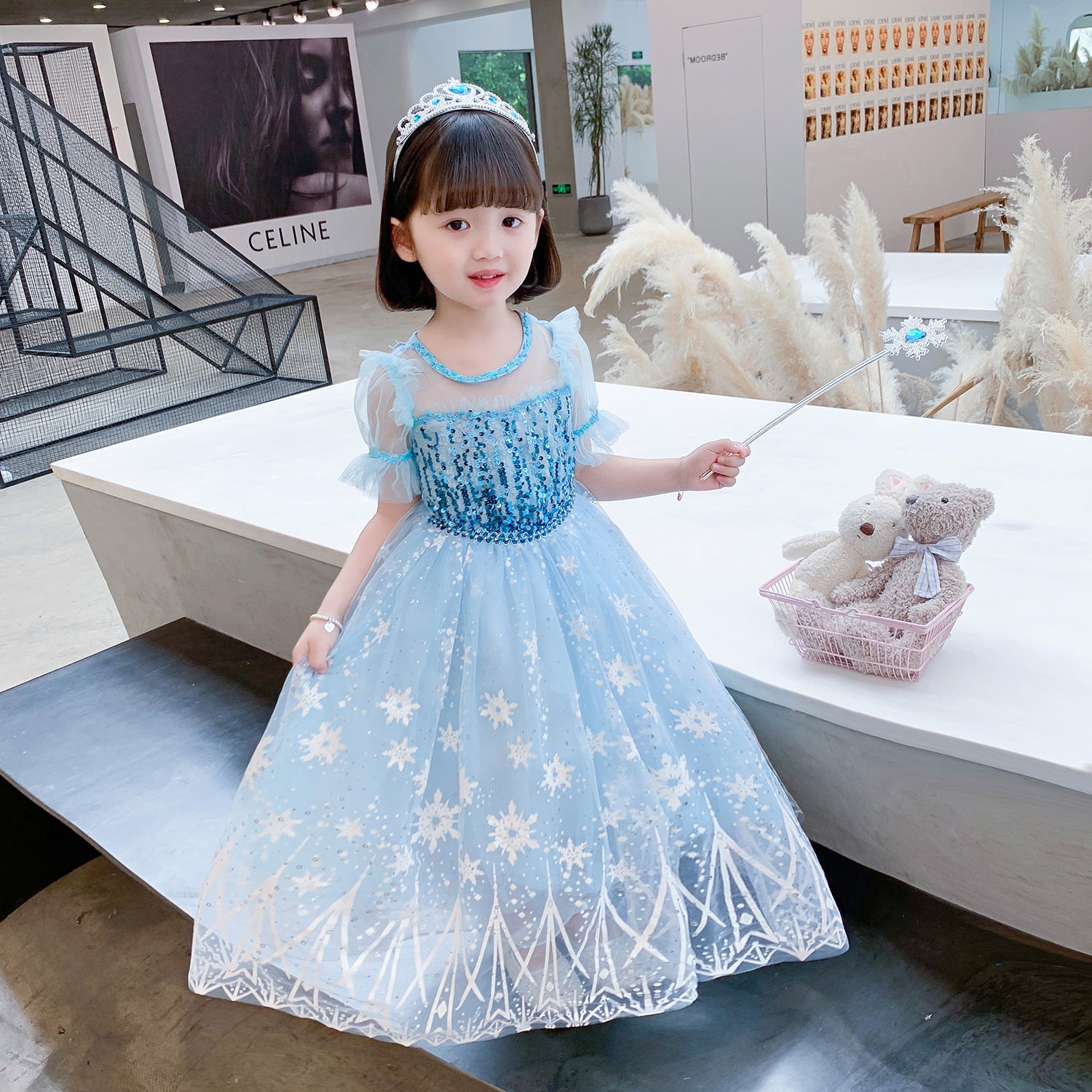 frozen princess dress Posh Peanut Toddler Girl's Disney Frozen Anna Twirl Dress in Blue, 2 Toddler, Viscose from Bamboo