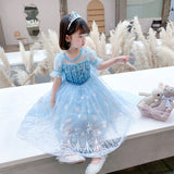 Frozen Princess Elsa dress with cape Dress Birthday Girl Costume Dresses For Cosplay Party Holiday
