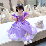 Flower Girls Dresses New Princess Sofia the First Costume Dresses For Cosplay Party Holiday Wedding