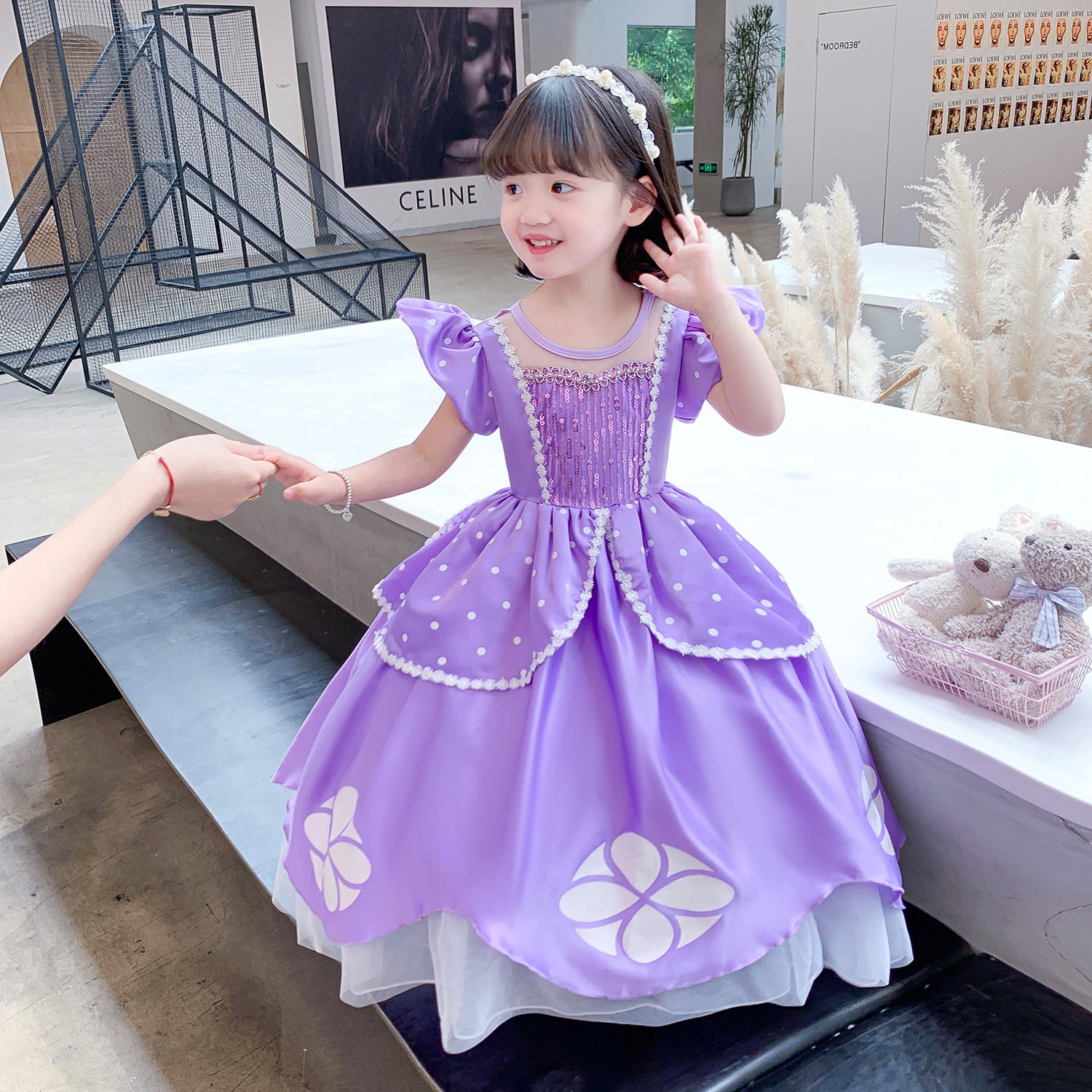 Flower Girls Dresses New Princess Sofia The First Costume Dresses for Cosplay Party Holiday Wedding - Purple 3 Flower Girls Dresses New Princess Sofia The First Costume Dresses for Cosplay Party Holiday Wedding - Purple 3