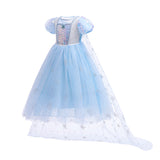 Frozen Princess Sequins Elsa Dress Costume With Cape For Girls