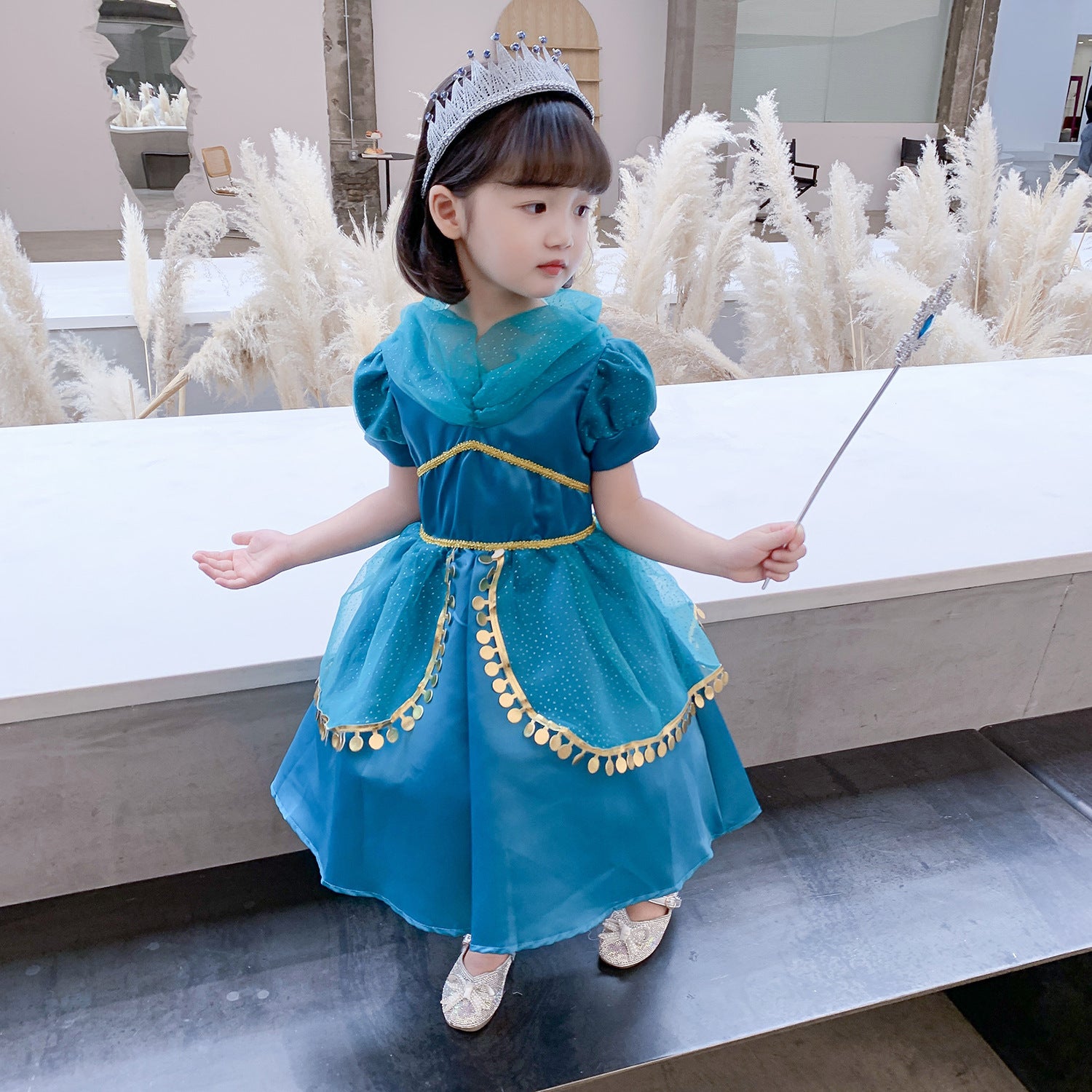 New Girls Dress Costume Outfits Jasmine Princess Aladdin Lamp Cosplay Party Holiday Halloween Birthday