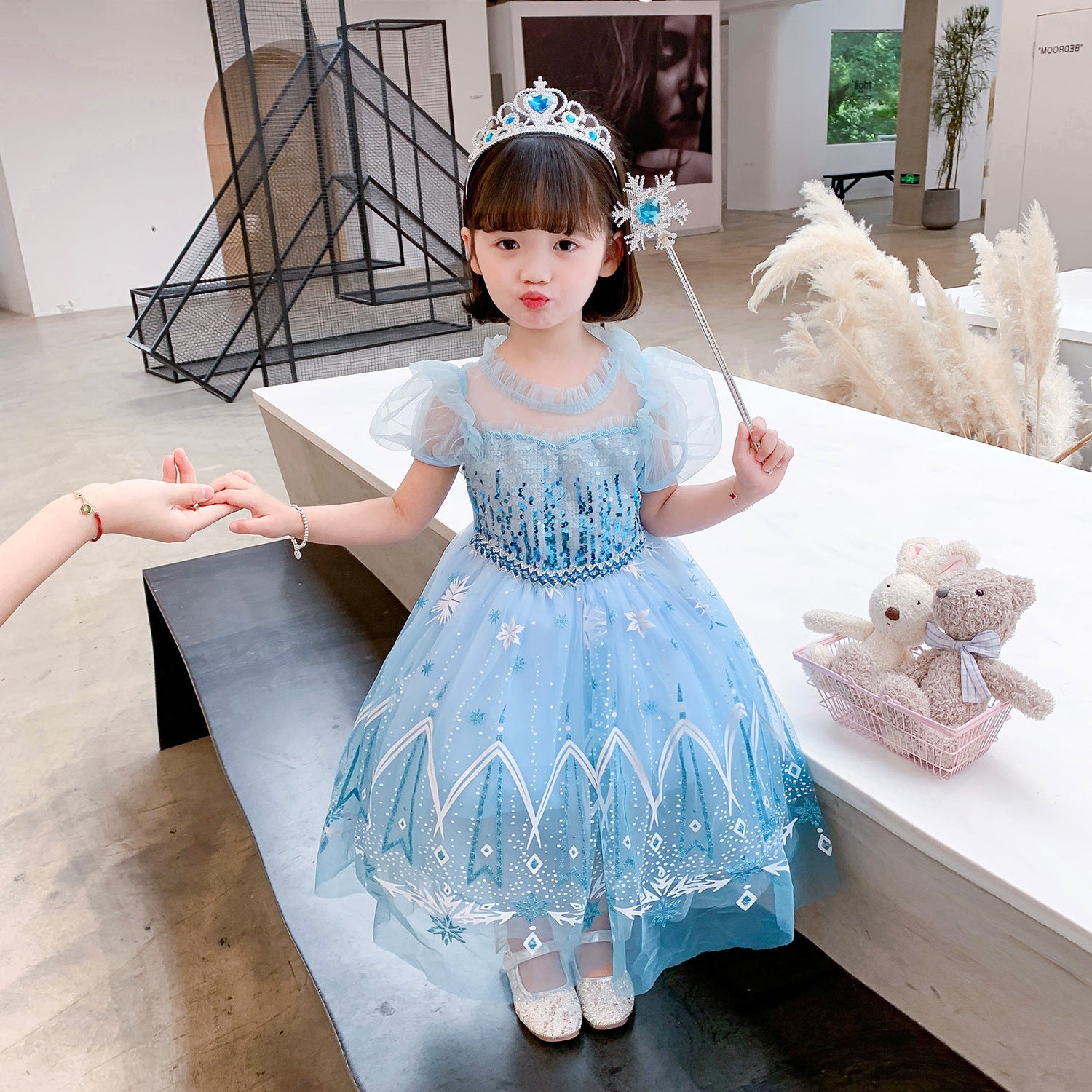 Frozen Princess Elsa Dress Girl Costume Dresses For Cosplay Party Birthday Holiday