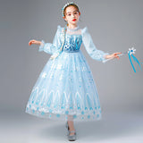 Frozen Princess Elsa Dress Girl Costume Dresses For Cosplay Party Birthday Holiday