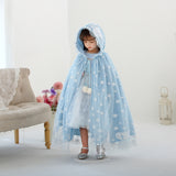 Frozen Fur Princess Hooded Cape Cloak Elsa costume for Girl Dress Up Cosplay Party