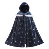 Frozen Fur Princess Hooded Cape Cloak Elsa costume for Girl Dress Up Cosplay Holiday