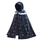 Frozen Fur Princess Hooded Cape Cloak Elsa costume for Girl Dress Up Cosplay Holiday