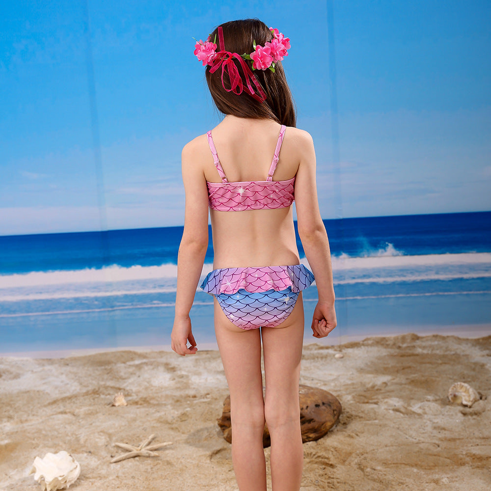 Girl Costume Mermaid Swimsuit Princess Bikini Set 3 Pieces Bathing Suit