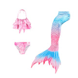 Girl Costume Mermaid Swimsuit Princess Lace Up Bikini Set 3 Pieces Bathing Suit