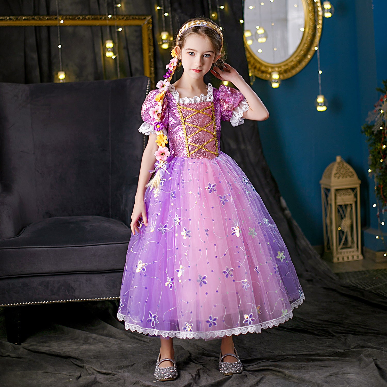 New Princess Girl Sofia Costume Dresses For Party Holiday Birthday Cosplay - Purple 11 New Princess Girl Sofia Costume Dresses For Party Holiday Birthday Cosplay - Purple 11