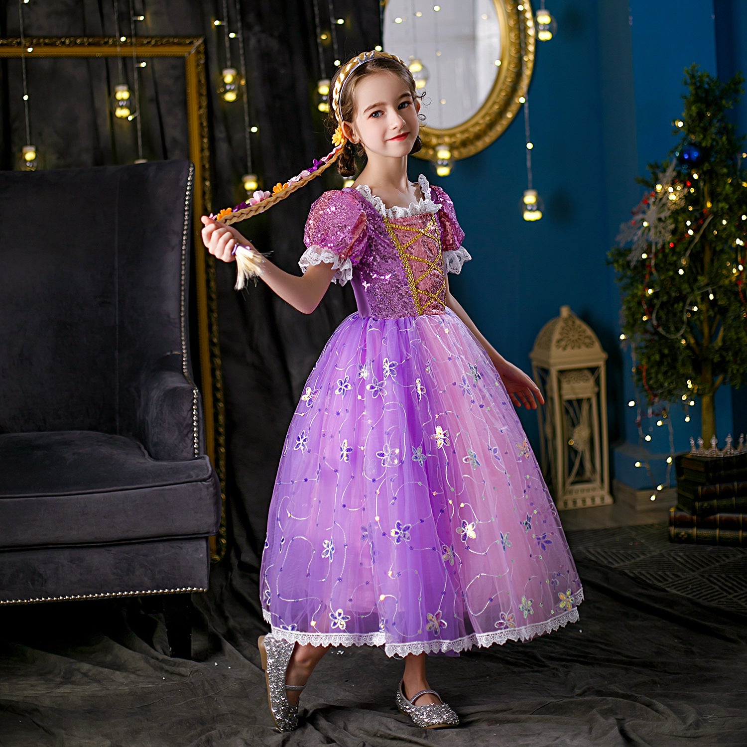 2022 New Girls Sofia Princess Dress Birthday Party Dress 