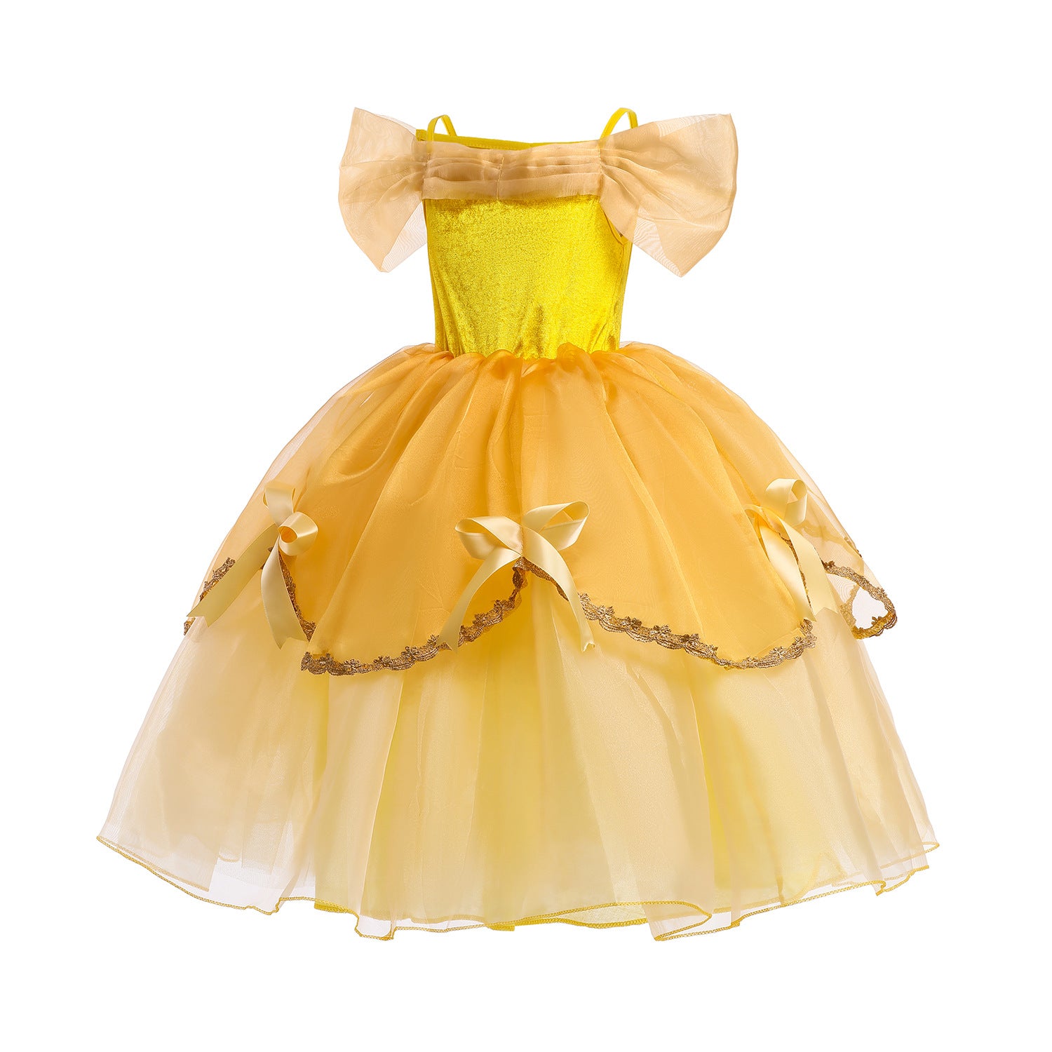 New Girl Costume Dresses Belle Lace Up Princess Cosplay Party Holiday Birthday Fancy
