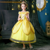 New Girl Costume Dresses Belle Princess Cosplay  Lace Up Birthday Party Holiday Fancy