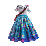 New Girl Costume Dresses Encanto Mirabel Lace Up Princess Cosplay Party Holiday Birthday Fancy
