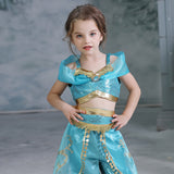 New Girls Costume Outfits Jasmine Princess Cosplay Party Holiday Halloween