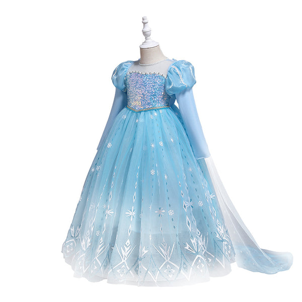 New Frozen 2 Elsa Dresses Princess Girl Costume Dresses Halloween Part ...