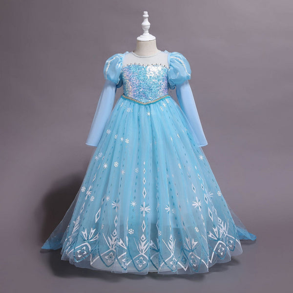 New Frozen 2 Elsa Dresses Princess Girl Costume Dresses Halloween Part ...