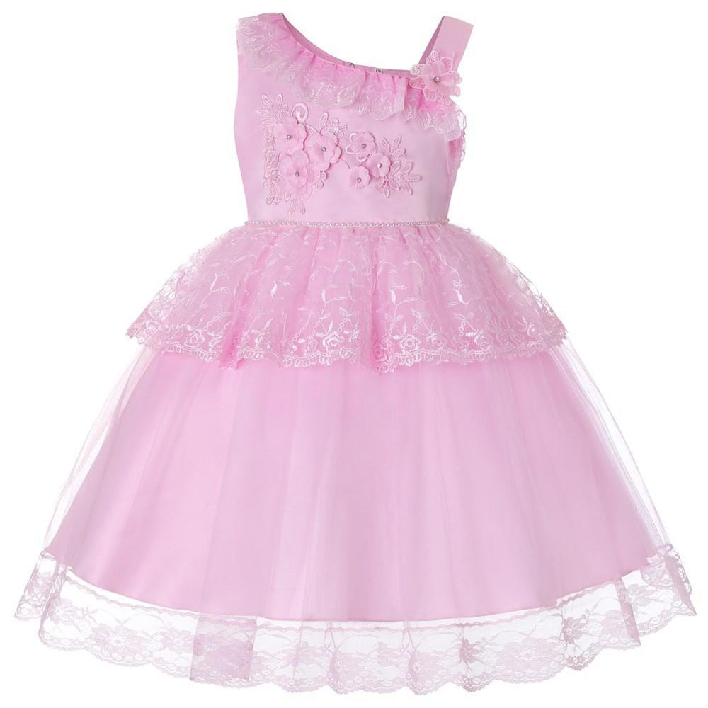 Flower Girl Dresses Lace Cute Princess Kids Formal Wedding Birthday Holiday Party