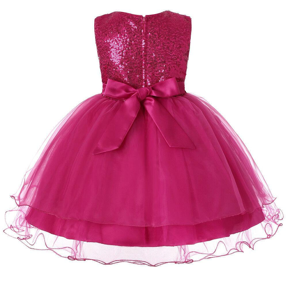 Flower Girl Dresses Sequin Princess Wedding Birthday Holiday Party Formal Graduation